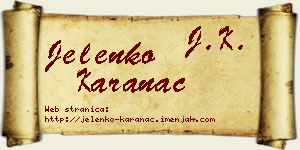 Jelenko Karanac vizit kartica